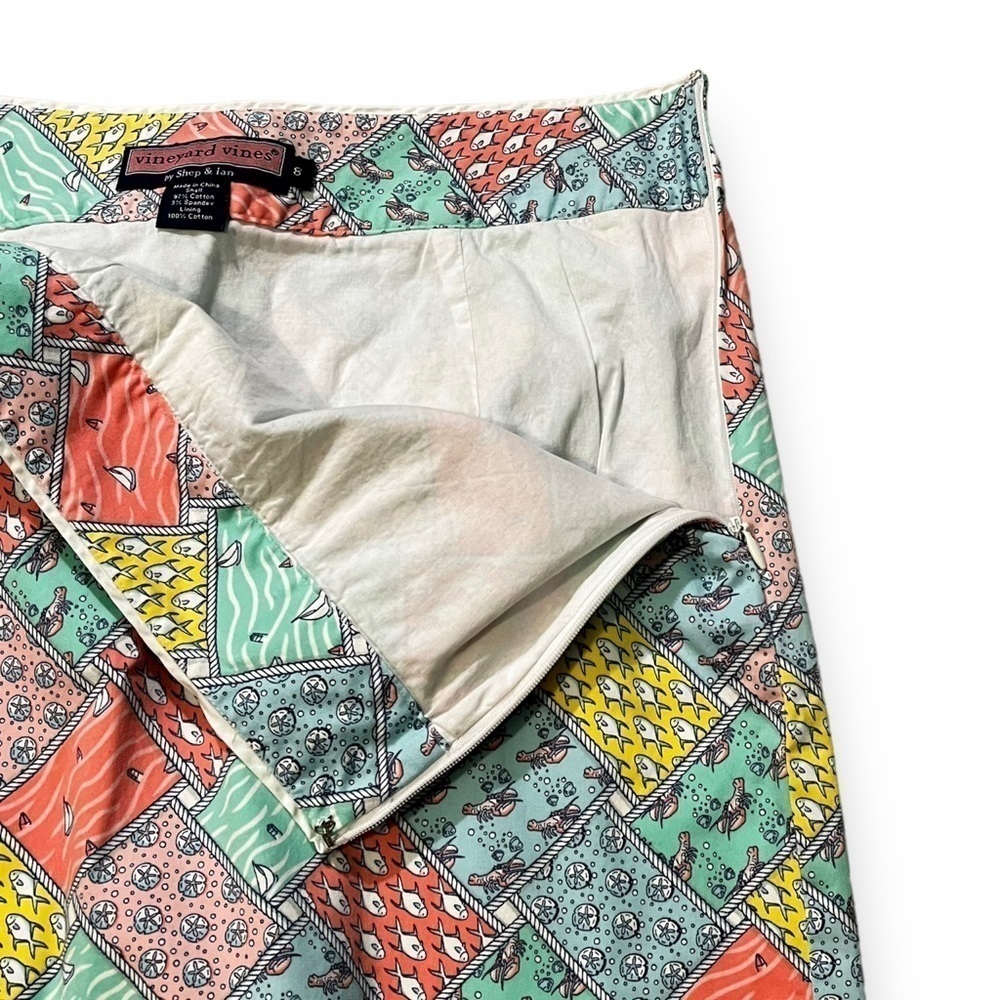 Vineyard Vines Mini Skirt Patchwork Print Nautica… - image 3